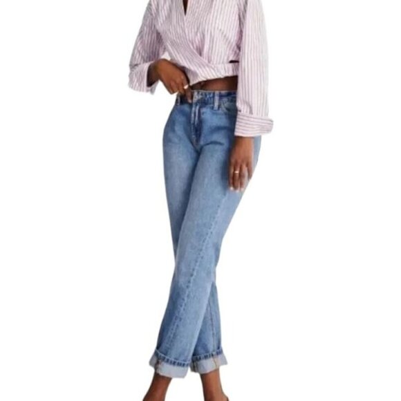 Mid-Rise Boyfriend Medium Wash Jeans | Future Collective | 6 - Picture 13 of 13